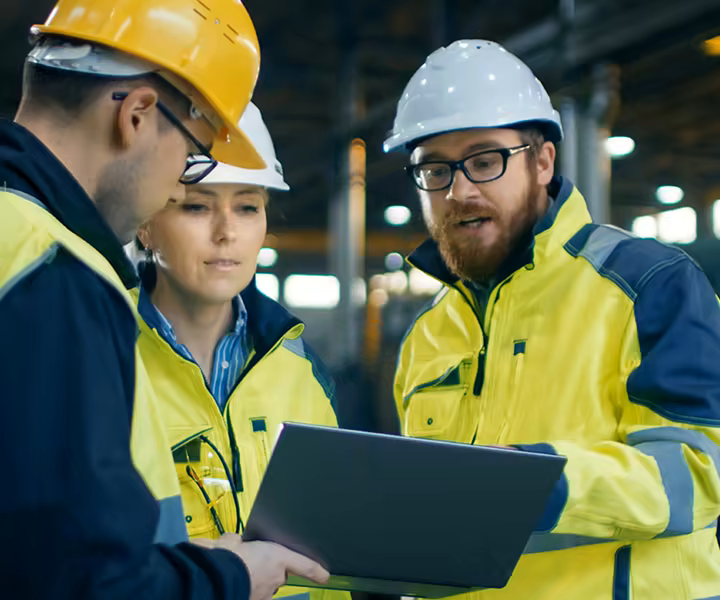 Boiler operators with safety equipment