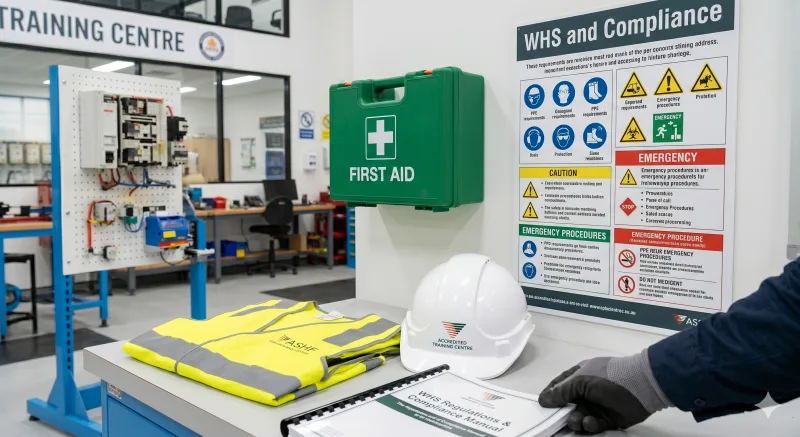 WHS and compliance safety signage in training facility
