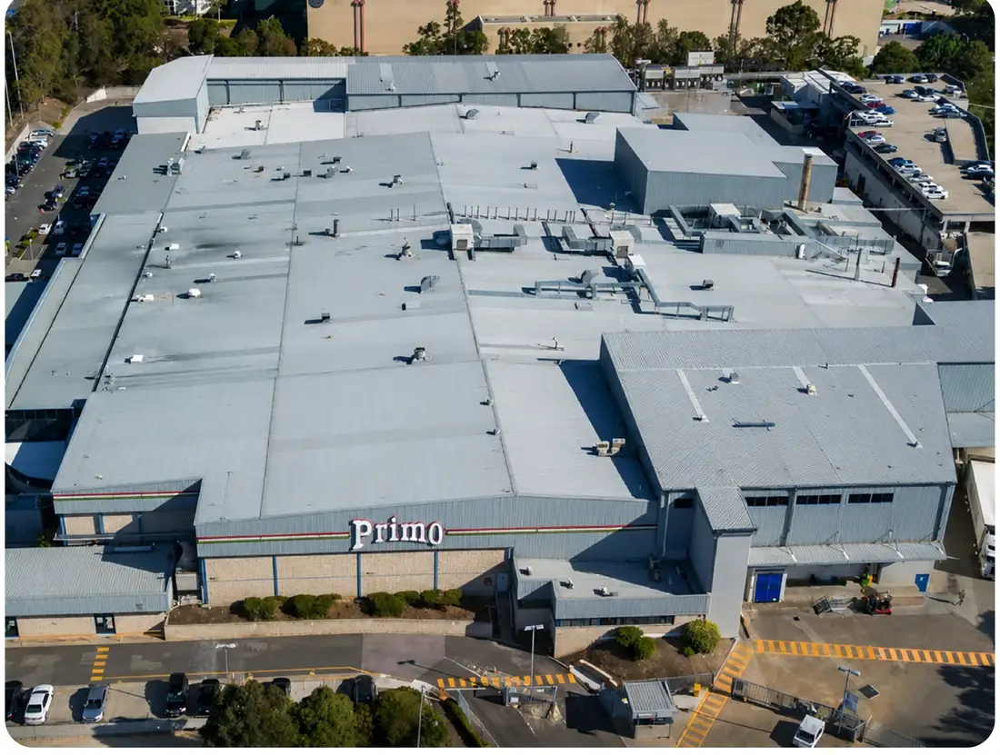Aerial view of the Primo Chullora food manufacturing facility