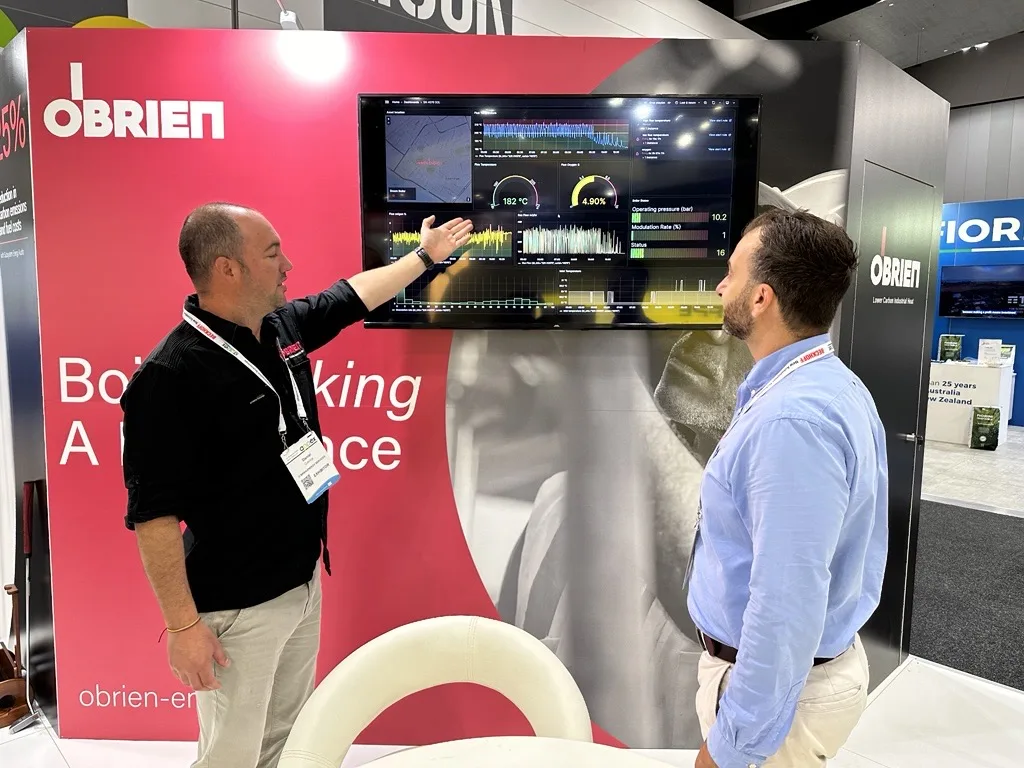 O’Brien engineers reviewing live boiler performance data