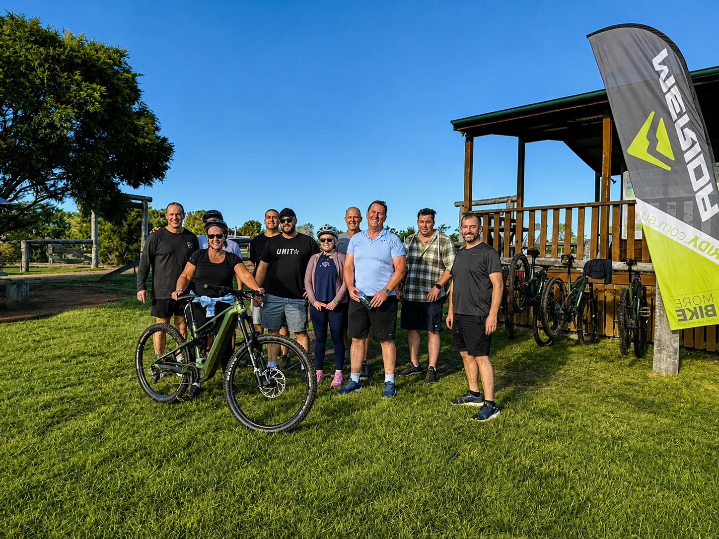O’Brien team at a group ride day